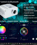 Bluetooth 10W Twinkle Fiber Optic Star Ceiling Light Kit With 550 Fibers 13.1ft Lit RGBW Light Engine App Control Interface