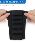 8 Round Shotgun Shell Holder Buttstock For 12 Gauge And 20 Gauge Ammo shown in black elastic material