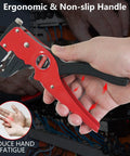 Automatic Wire Stripper And Cutter 7 Inch Eagle Nose Pliers 2 In 1 Tool being used to strip wires, highlighting ergonomic handle.