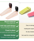Set Of 4 Wooden Door Stoppers With Non Slip Anti Skid Pads Heavy Duty Door Stop Base Protect Floors Wedge Door Holders