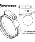 Beefed Up Stainless Steel 1 Inch Worm Gear Hose Clamp SAE 16 Size With Half Inch Band Width Fits 19 To 38 Millimeters Hoses Pack Of 10