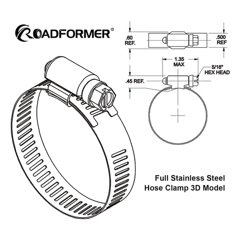 Beefed Up Stainless Steel 1 Inch Worm Gear Hose Clamp SAE 16 Size With Half Inch Band Width Fits 19 To 38 Millimeters Hoses Pack Of 10