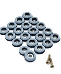 3/4 Inch Screw On PTFE Teflon Furniture Glides For Wooden Furniture Heavy Duty Chair Leg Sliders Protect Floors Move Your Furniture Easy And Safe Premium Floor Protector 20 Pack displayed with screws