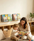 4 Pack Wall Mounted Metal Kids Bookshelf Floating Shelves For Nursery Toddler Room Straight Up Solid Wire Storage Rack showcasing books.