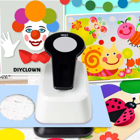 1.37 Inch Circle Punch For Paper Crafts And Scrapbooking with colorful craft projects background
