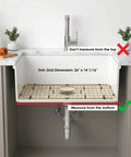 Heavy Duty 26 Inch By 14 Inch Stainless Steel Kitchen Sink Grid Protector With Rear Drain For Single Bowl Golden Finish in sink