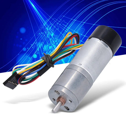DC Geared Motor With Encoder Feedback For DIY Robotics And Smart Car Builds Adjustable Speed And CW CCW Rotation 12V 1360 RPM