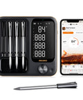 Three Mode Wireless Meat Thermometer With 360 Degree LCD Standalone Base And Four Probes, Remote Control Displayed