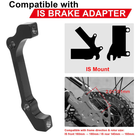 Post Mount Disc Brake Caliper Adapter Kit for Front 180mm and Rear 160mm Rotors Pro Grade Aluminum Alloy shown with IS mount