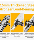 Heavy Duty 12 Inch Side Mount Drawer Slides Full Extension Double Row Ball Bearing Cabinet Hardware Cold Rolled Steel with measuring caliper