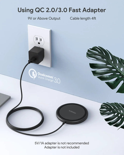 Two Pack 15W Fast Wireless Charger Pad For iPhone 17 Pro Max 17 Pro 17 16 15 14 13 12 And Samsung Galaxy S24 Ultra S23 Ultra S22 S21 AirPods Pro 2 Qi Compatible Case Friendly Sleek Charging Pad plugged into wall
