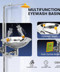 Stainless Steel Emergency Eye Wash Station With Integrated Shower Kit All In One Eyewash And Shower System For Jobsite First Aid