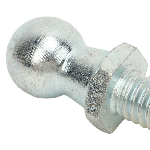 Close-up of a metal ball stud from Gas Lift Support Hardware Kit With 4 Metal 13mm Ball Studs Washers And Nylock Nuts 5/16in 18 Threads