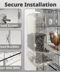 No Fuss Automatic Parrot Food Dispenser Extra Large High Quality Acrylic Bird Feeder For Cage with secure installation details.