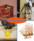 64 Piece Ultimate Hobby Model Tool Kit for Miniature Builds and Gundam Projects showing models and 3D printed owl