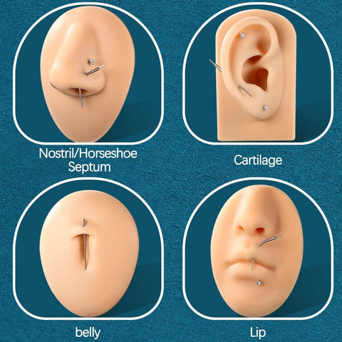 Close-up of Piercing Taper Kit With Grabber Reachers And Threadless insertion tapers for septum, cartilage, belly, and lip.