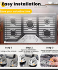 Easy installation of 5 Pack Stove Knob Set for Gas Range Replacement Knobs Compatible With PGP7030SL1SS PGP7036SL1SS PGP9036SL1SS