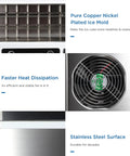 Straight Up Beast Countertop Pellet Ice Maker Cranking Sixty Six Pounds Daily With Smart Touchscreen Interface showing stainless steel and ice mold details.