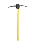 Heavy Duty Pick Mattock With Fiberglass Handle, 36 Inch Length And 5 Pound Head, Yellow And Black, Ideal For Digging, Grading