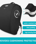 Padded Car Seat Travel Bag For Airplane Use Fits Doona Car Seat Stroller With Isofix Base Lockable Zipper Backpack with layers