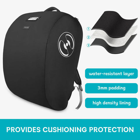 Padded Car Seat Travel Bag For Airplane Use Fits Doona Car Seat Stroller With Isofix Base Lockable Zipper Backpack with layers