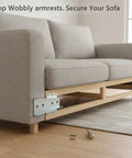Beefed-Up Heavy-Duty Sofa Armrest Connector Kit With Carbon Steel Snap Buckle Bracket For Loose Arms, furniture hardware shown.
