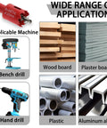 Wide range of applications for 12 Pieces 1 Inch Desk Grommets And 1 Inch Hole Saw Set Black ABS with drill, wood, plastic, aluminum.