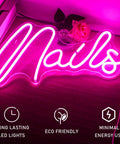 Pink Neon Sign LED Wall Light For Nail Salon And Beauty Room Decor USB Powered Neon Light Up Sign For Bedroom Shop Indoor