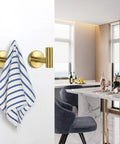 Beefy Heavy Duty Wall Mounted Brushed Gold Stainless Steel Coat Hooks And Towel Hooks Set Four Pack For Bathroom Kitchen