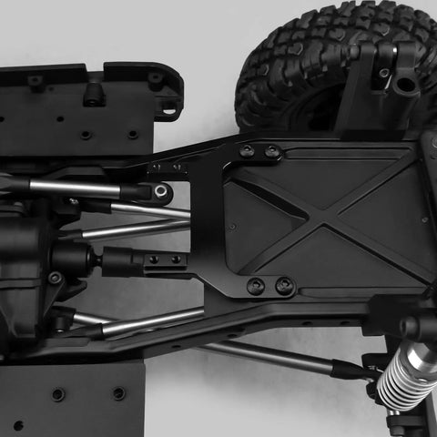 Top view of One Tenth RC F10 CNC Aluminum Portal Axle Servo Mount Low Center Of Gravity For One Tenth RC Crawlers Upgrades