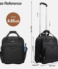 16 Inch Underseat Carry On Luggage With Wheels Softside Lightweight And Compact Travel Bag For Pilots And Crew, 28L, 4.85 lbs