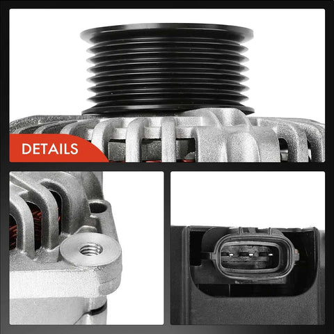 Beefed-Up 130A 12V Alternator For Nissan Frontier Armada Pathfinder Titan Xterra Suzuki Equator Infiniti QX56 2007-2019 4.0L 5.6L close-up