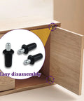 Spring Loaded Cabinet Door Repair Pins 24 Pack for Damper Replacement Pro Grade Anti Slip Telescopic Door Pins for Furniture Hardware Blinds and Cabinet Doors Black by SATUY installed in wooden cabinet.