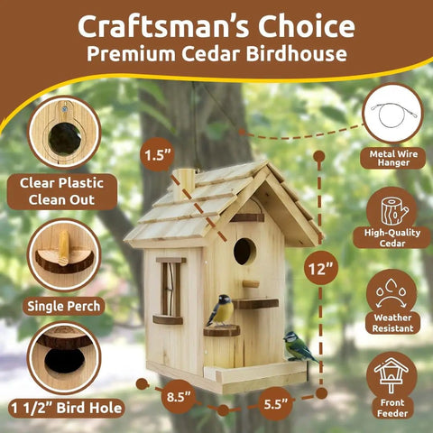 Premium Wooden Bird House Kit For Adults Build It Yourself Bird House And DIY Woodworking Project Family Friendly Craft Kit For Home Garden Decor And Real Hands On Learning