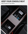 Lower Center Console Organizer Tray For Tesla Model S And Model X 2022 To 2026 Cup Holder Inset with storage compartments