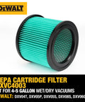 HEPA Vacuum Filter Replacement For 4 To 5 Gallon Shop Vacuums, Fits DXV04T, DXV05P, DXV05S, DXV08S, DXV06G, DW4GAL, And DXV15T