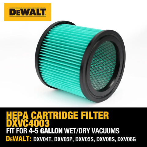 HEPA Vacuum Filter Replacement For 4 To 5 Gallon Shop Vacuums, Fits DXV04T, DXV05P, DXV05S, DXV08S, DXV06G, DW4GAL, And DXV15T