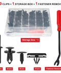 Jeep Wrangler Fender Clip Kit 161 Pieces Premium Push Pins Rocker Molding Clips Grill Bumper Pins For 2007 To 2022 JL JK And 2005 To 2010 Grand Cherokee Durable Replacement Fasteners with storage box and remover