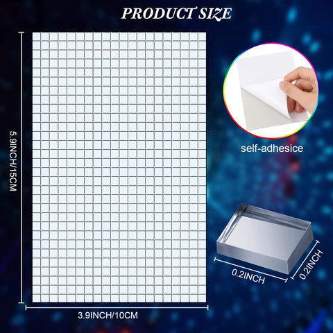 Self Adhesive Disco Mirror Tiles Mosaic Kit For DIY Crafts 5x5 mm Silver 21600 Pieces 18 Sheets Peel And Stick Tiny Mirror Tiles Display