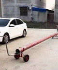 2 Piece Heavy Duty Pipe Transport Cart For Job Sites Zero Sweat Hauling Frame Rolls Like A Dream Smooth Moving Dolly transporting a long pipe.