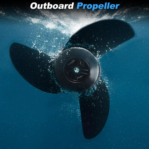 2 Pack Trolling Motor Outboard Propeller Set For Haibo ET44L ET54L D65L T34 3 Blade Electric Boat Propeller For Marine And Fishing Boats With Prop Nut Wrench