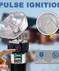 Portable Propane Golf Cart Heater With Catalytic Burner And Cup Holder, Pulse Ignition, 8520 BTU High Output shown in use.