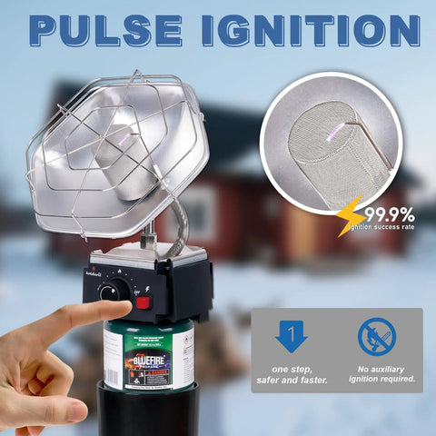 Portable Propane Golf Cart Heater With Catalytic Burner And Cup Holder, Pulse Ignition, 8520 BTU High Output shown in use.