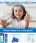 Child holding a glass of water, promoting Hella Reliable Heavy Duty Home Drinking Water Test Kit 25 In 1 with tips.