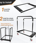 Assembly steps for Heavy Duty Steel Panel Cart For Drywall And Lumber, 1800 Lbs Capacity with 5 Inch PU Swivel Wheels, Rugged Panel Dolly