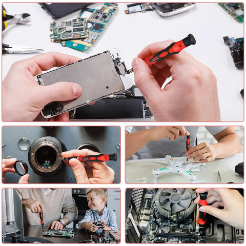 All In One 122 In 1 Precision Electronics Screwdriver Kit With 101 Magnetic Bits And 21 Essential Tools In A Portable Case Red