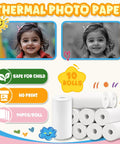 940 Piece Kids Camera Paper Roll Refill For Instant Print Camera And Mini Printer BPA Free Kid Friendly Thermal Paper Safe For Kids High Quality Paper For Fun Snap And Print Memories, 10 rolls with 94 prints, white thermal rolls