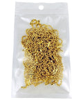 50 Pcs 4 Inch Ball Beads Chain With Connectors for DIY Hanging Decoration and Craft Projects Dog Tag Keychains in gold finish