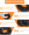 Heavy Duty 3 Piece Angle Grinder Nut And Wrench Set 5/8-11 Thread Replacement showing carbon steel flanges and wrench, durable and easy to install.