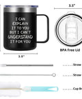Funny Engineer Coffee Mug I Can Explain It To You But I Cant Understand It For You Stainless Steel 12 Oz Black Gift set, brushes, lid